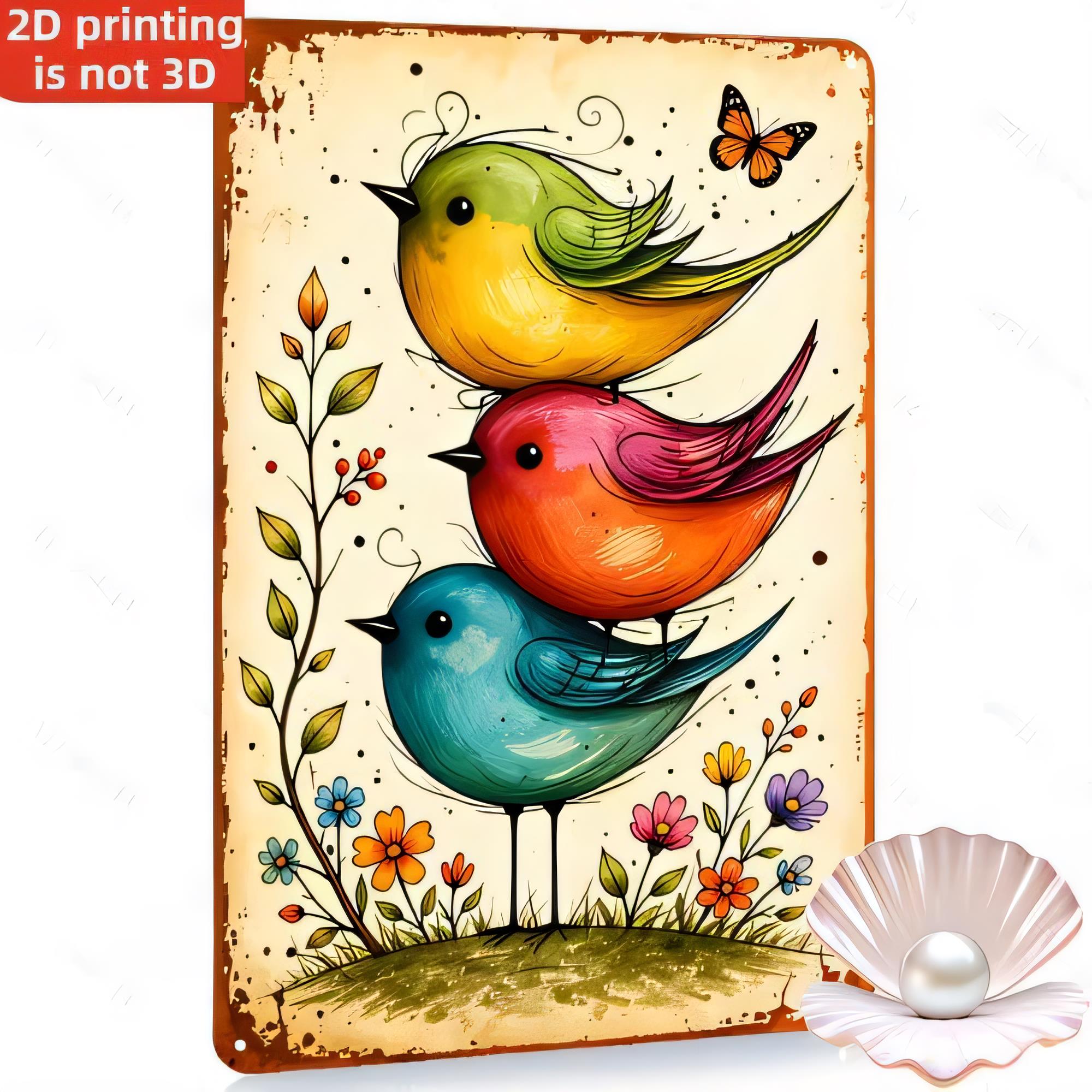 Tin Sign Birds Set 3 Colorful  - đánh giá và giá Home Bar Set